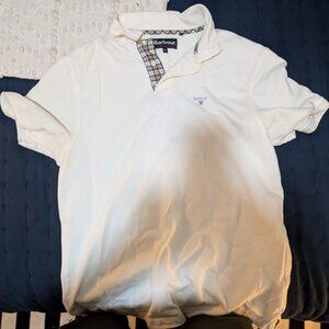 BARBOUR POLO SHIRT IVORY OFF WHITE COLOR